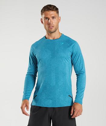 Long Sleeve Gymshark Apex Hombre Azules Gris Oscuro Azules | CO 3491XYU